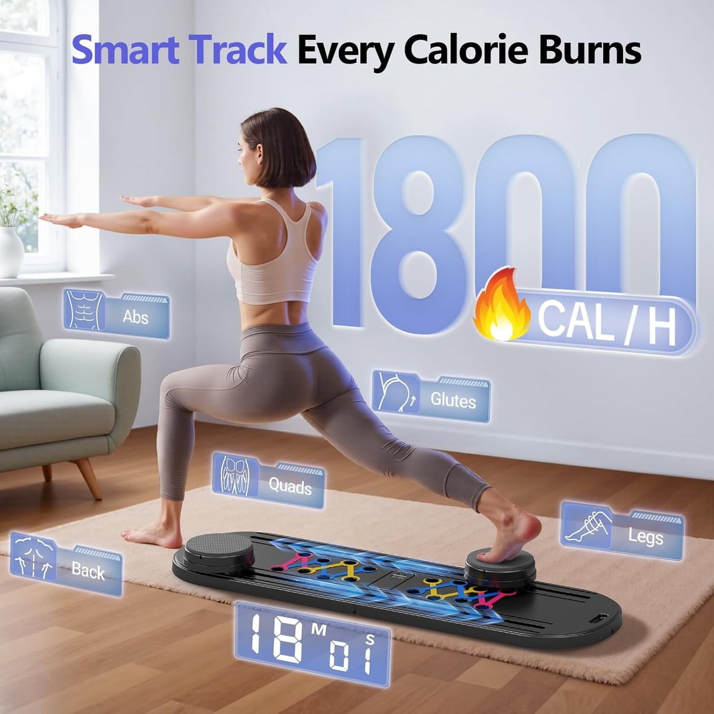 Premium Pilates Board - Multi-Purpose Foldable Pilates Reformer Set,Core Trainer
