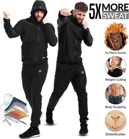 RDX Sauna Suit, OEKO TEX 100 Certified, Full Body Sweat Heat Suit with Hood