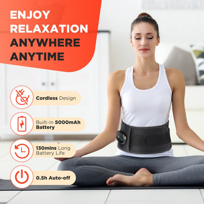 Red Light Therapy Belt Cordless 5000Mah Infrared Waist Wrap Vibration Back Pain