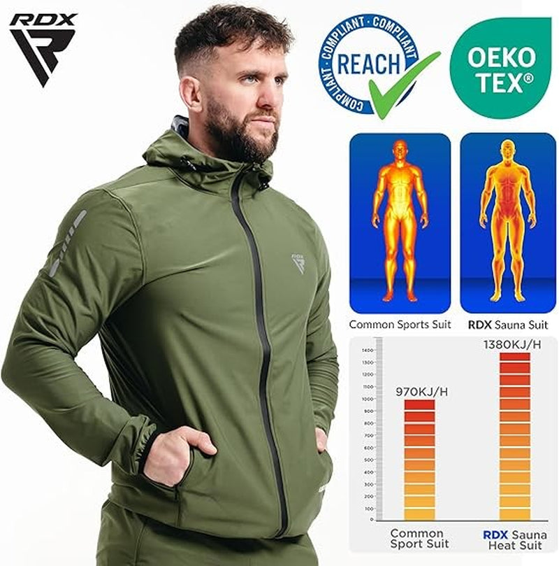 RDX Sauna Suit, OEKO TEX 100 Certified, Full Body Sweat Heat Suit with Hood
