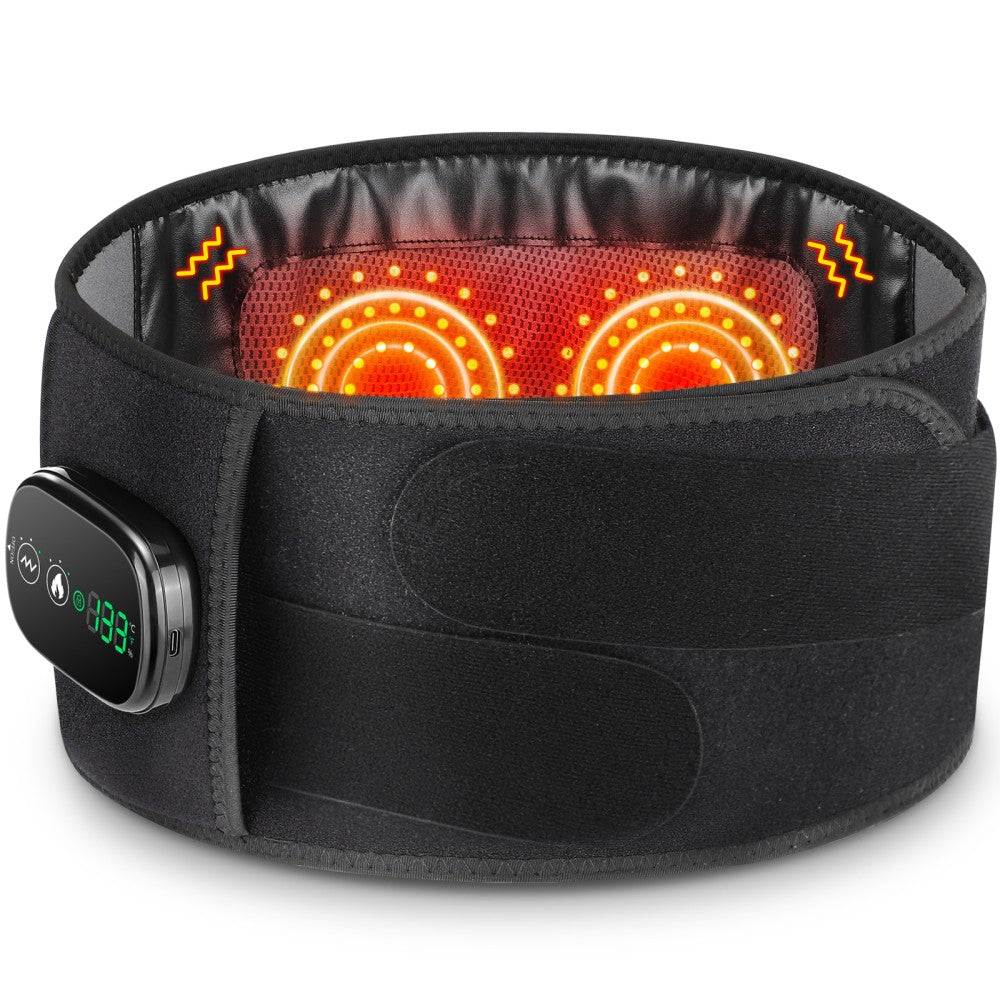 Red Light Therapy Belt Cordless 5000Mah Infrared Waist Wrap Vibration Back Pain
