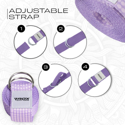 RDX Yoga Strap 8Ft D-Ring Buckle Stretching Pilates Flexibility Gym Workout