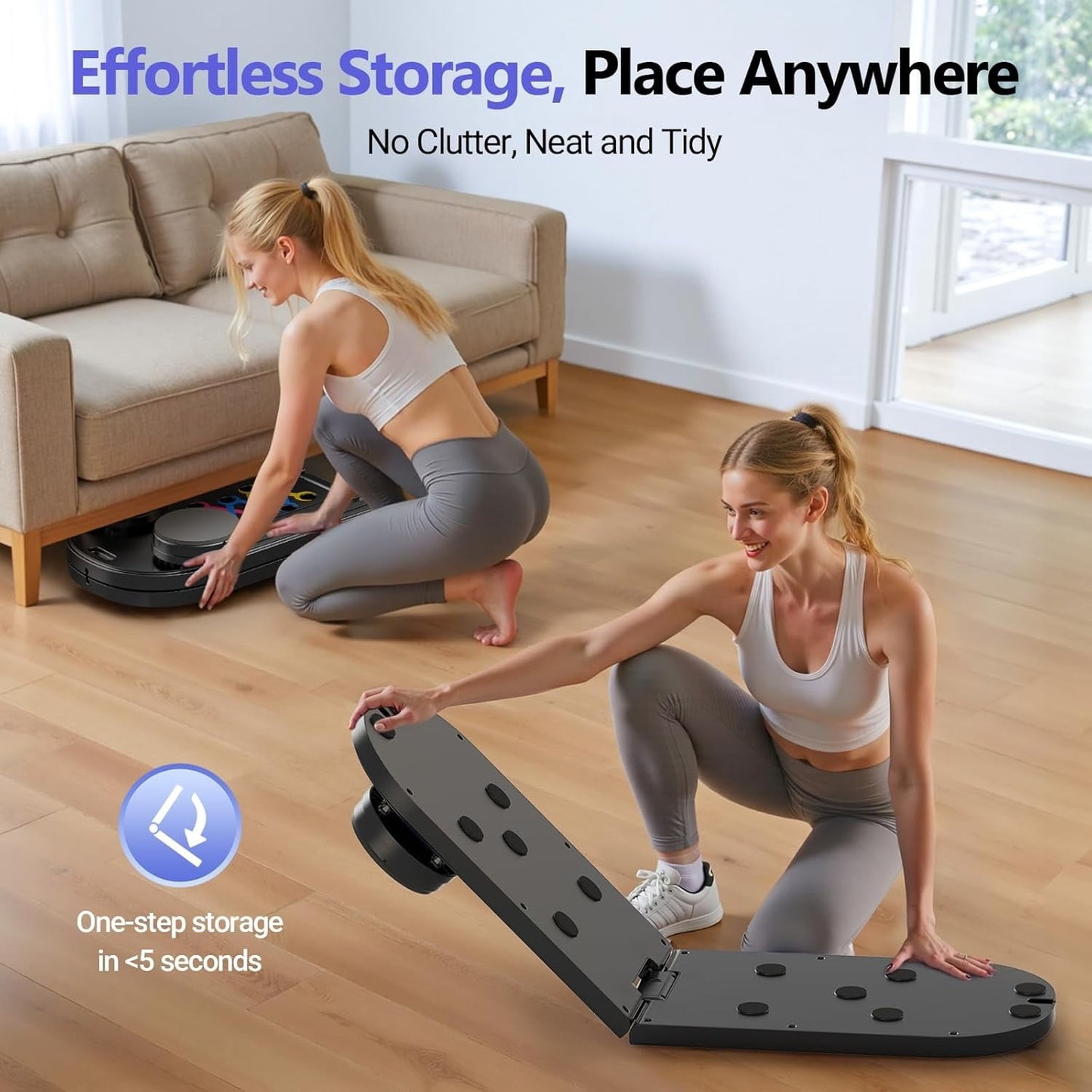 Premium Pilates Board - Multi-Purpose Foldable Pilates Reformer Set,Core Trainer