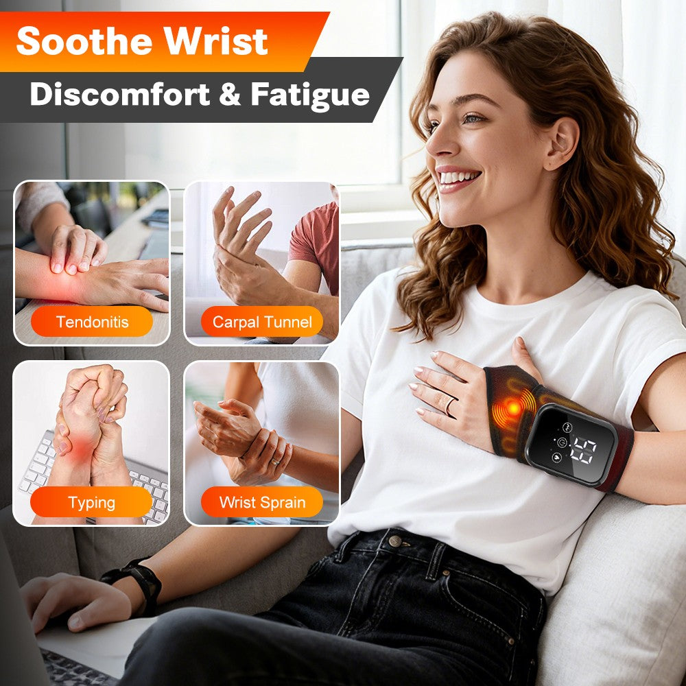 Electric Heated Vibration Knee Joint Brace Therapy Shoulder Massager Pain Relief