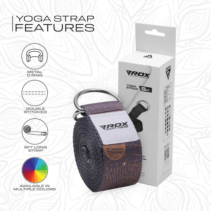 RDX Yoga Strap 8Ft D-Ring Buckle Stretching Pilates Flexibility Gym Workout