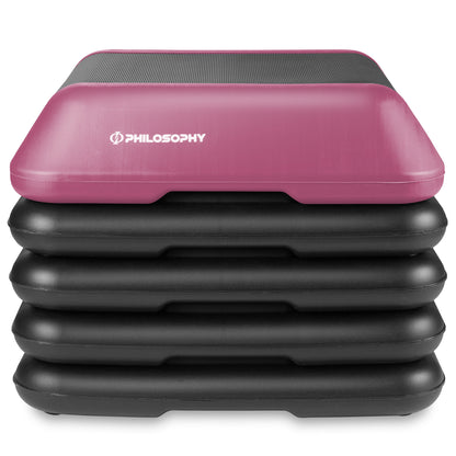 Aerobic Exercise Adjustable High Step Platform, 4 Risers Included
