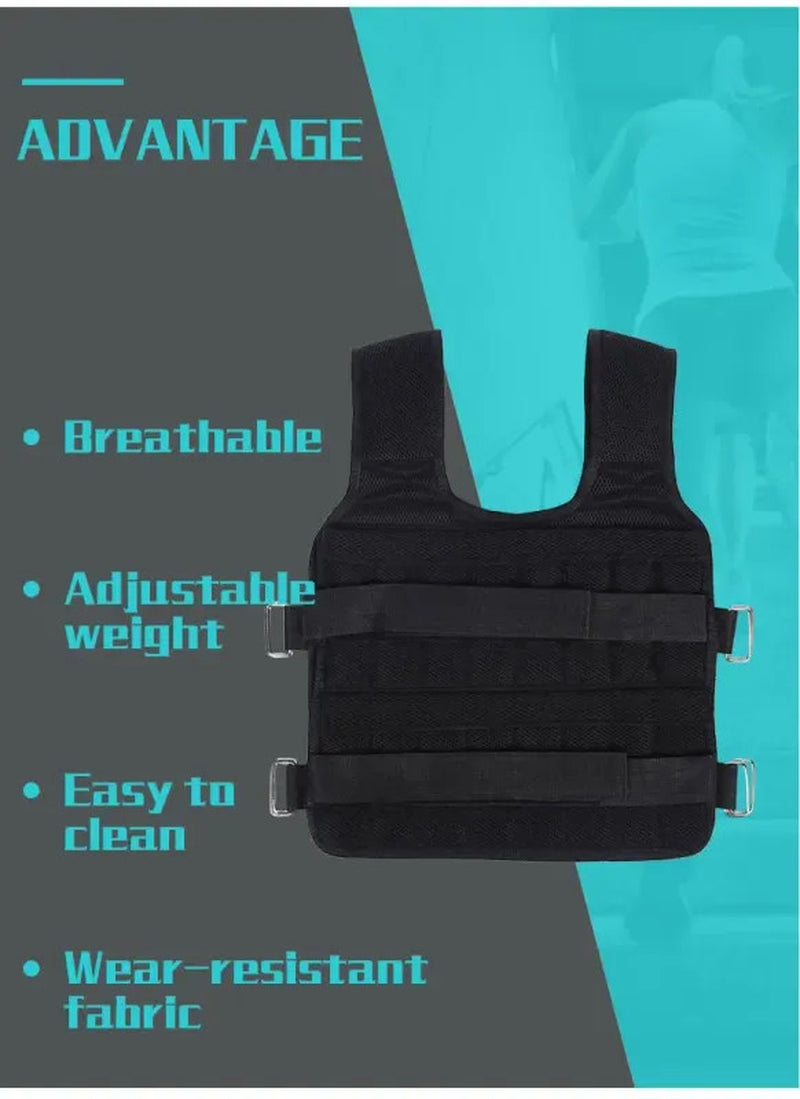 New 66 Lbs Adjustable Weighted Workout Weight Vest Fitness Training Waistcoat AA
