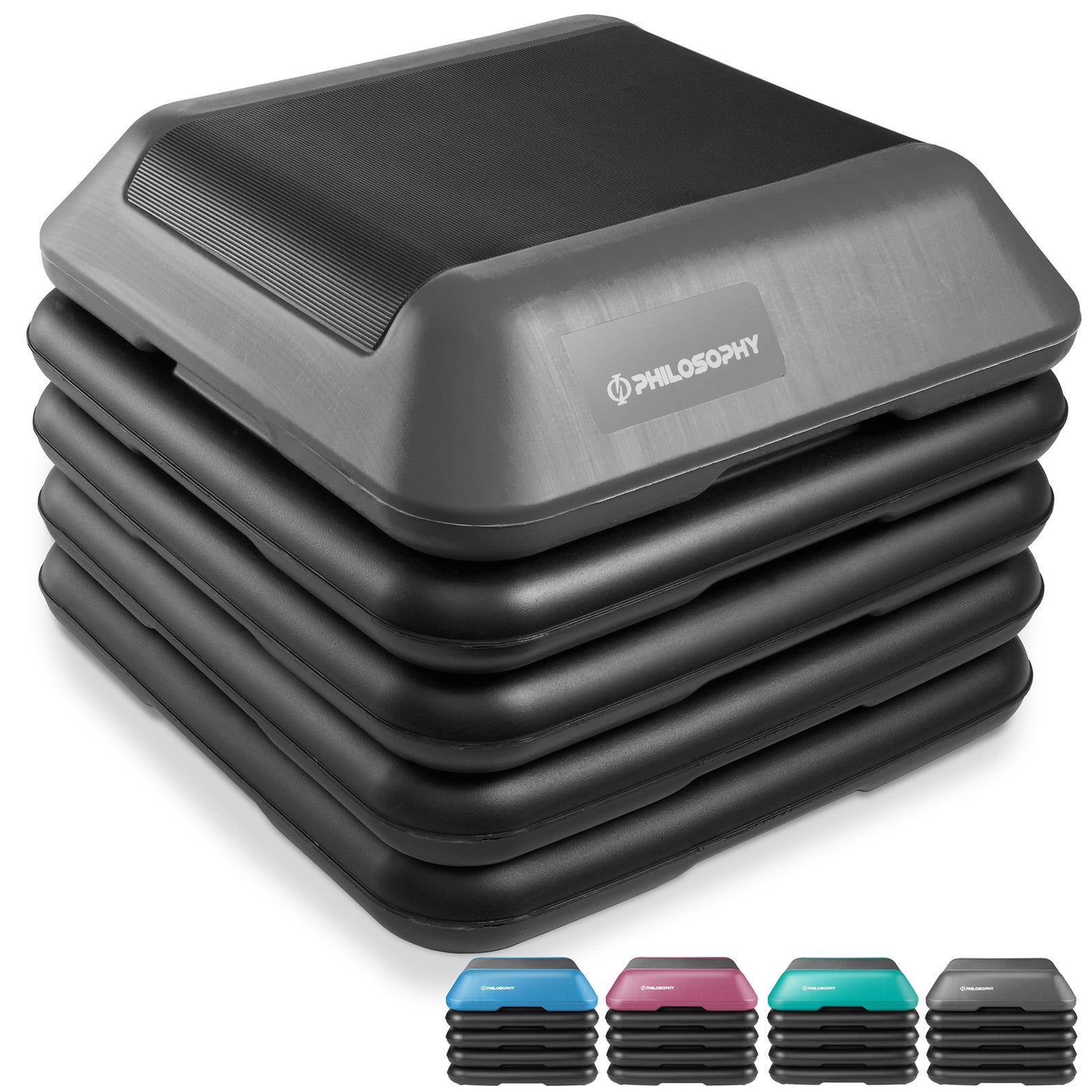Aerobic Exercise Adjustable High Step Platform, 4 Risers Included