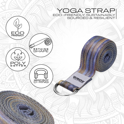 RDX Yoga Strap 8Ft D-Ring Buckle Stretching Pilates Flexibility Gym Workout