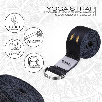 RDX Yoga Strap 8Ft D-Ring Buckle Stretching Pilates Flexibility Gym Workout
