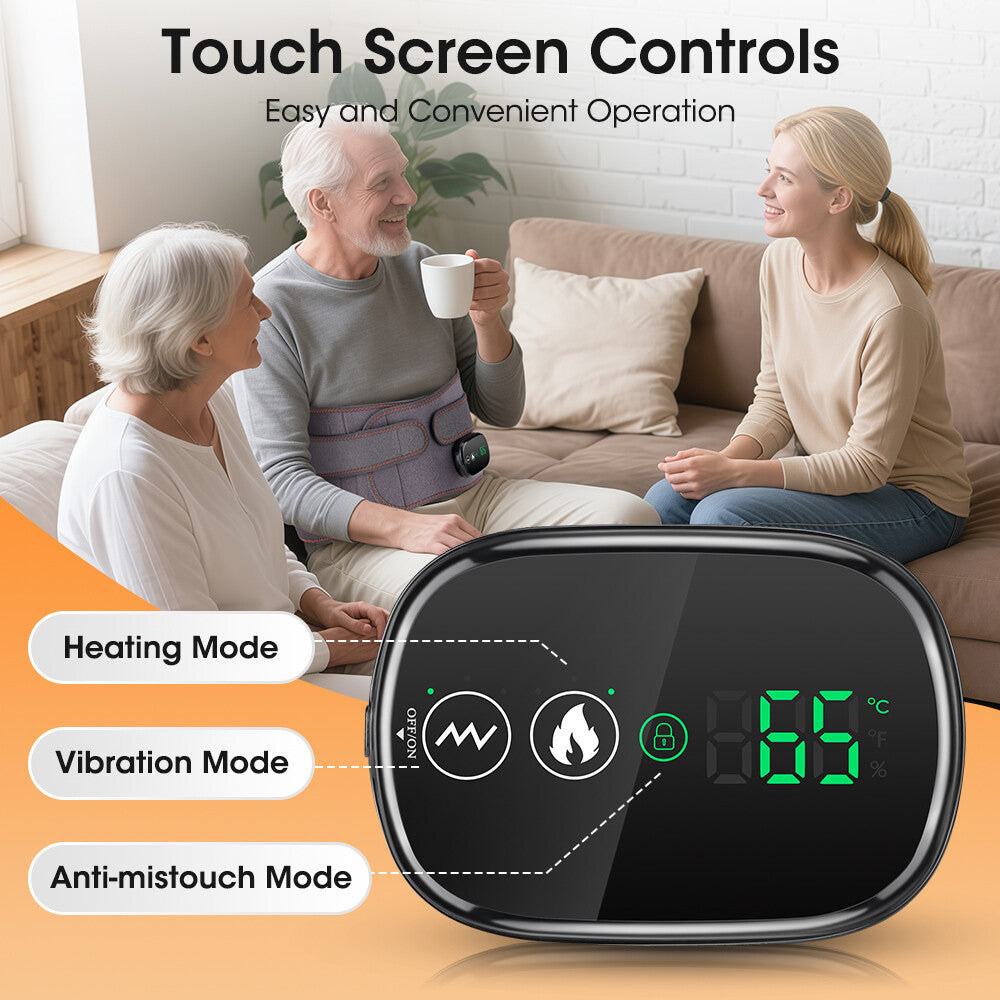 Electric Infrared Heated Waist Belt Vibration Massage for Lower Back Pain Relief