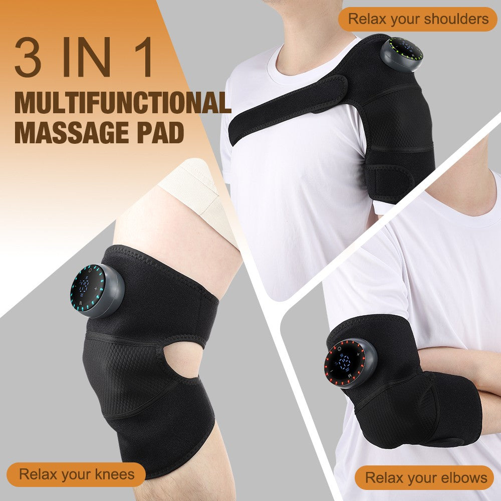 Electric Knee Massager Heated Vibration Joint Brace Therapy Shoulder Pain Relief