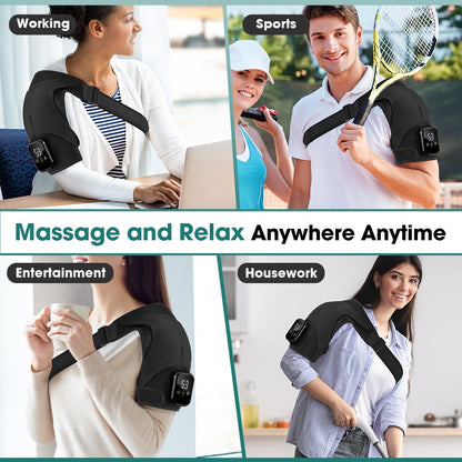 Electric Heated Vibration Knee Joint Brace Therapy Shoulder Massager Pain Relief
