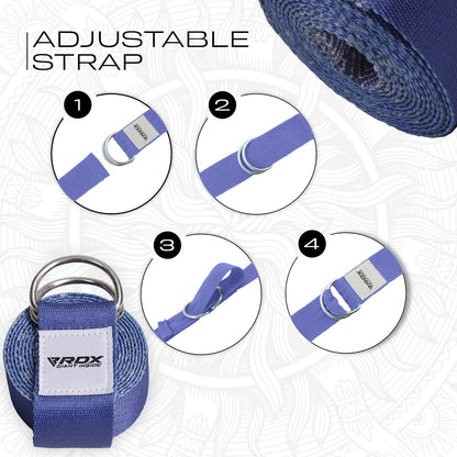 RDX Yoga Strap 8Ft D-Ring Buckle Stretching Pilates Flexibility Gym Workout