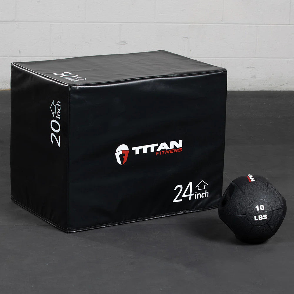 Titan Fitness Dual Grip Medicine Ball, 10 LB Weighted Workout Ball with Handles