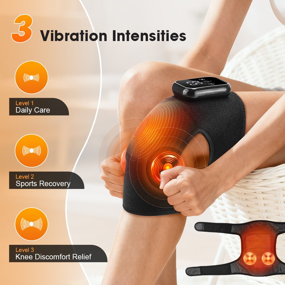 Electric Heated Vibration Knee Joint Brace Therapy Shoulder Massager Pain Relief