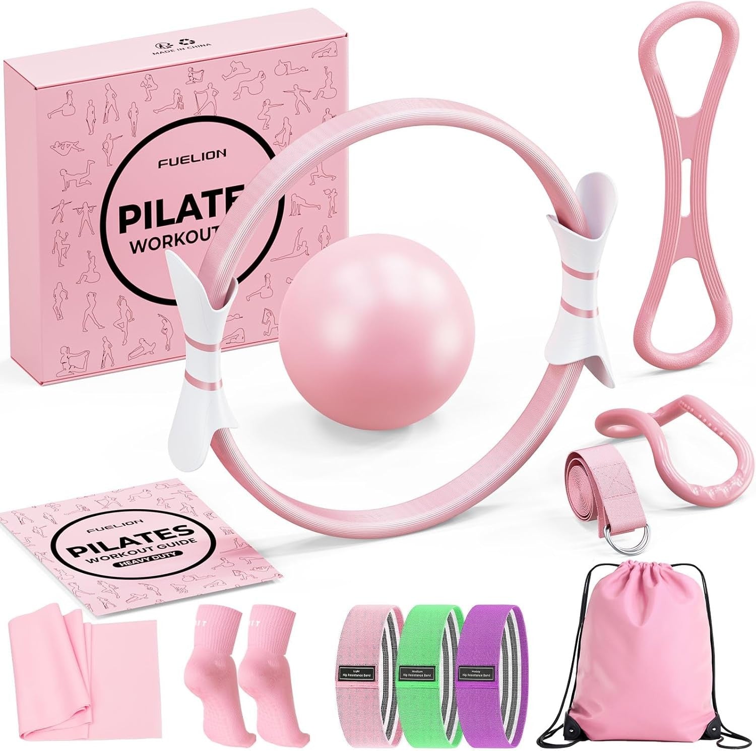 Pilates Ring Set for Women, Home Workout Pilates Equipment with Resistance