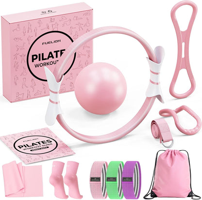 Pilates Ring Set for Women, Home Workout Pilates Equipment with Resistance