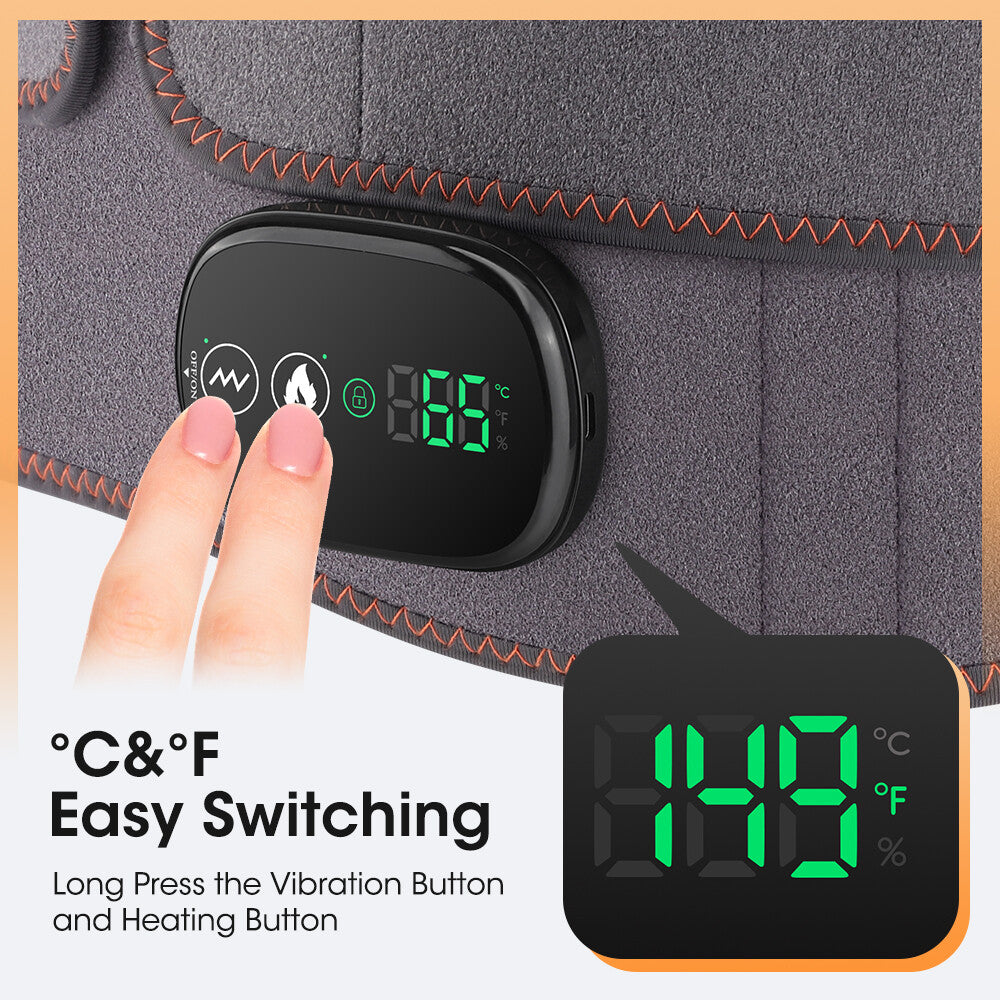 Electric Infrared Heated Waist Belt Vibration Massage for Lower Back Pain Relief