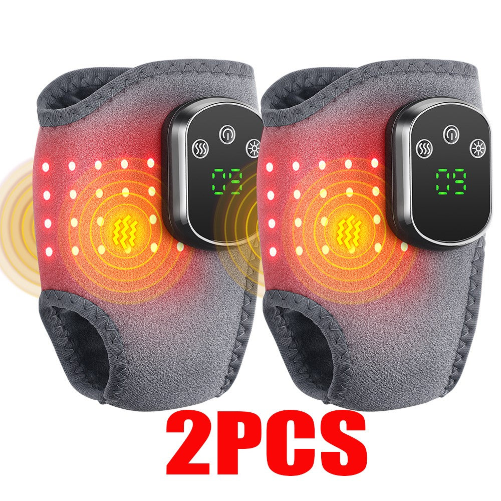 Cordless Ankle Massager Brace Heated Red Light Therapy Vibration Pain Relief