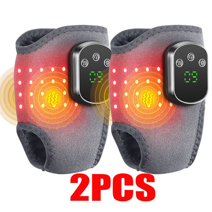 Cordless Ankle Massager Brace Heated Red Light Therapy Vibration Pain Relief