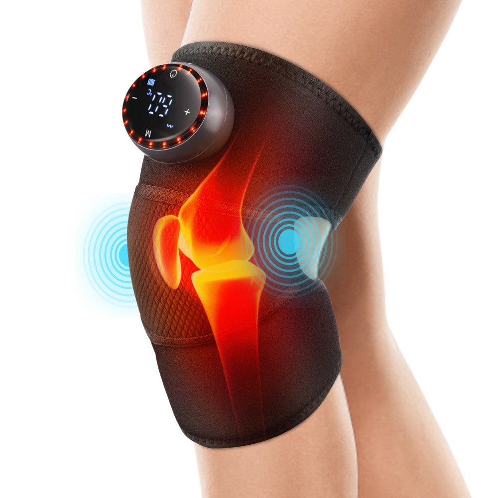 Electric Knee Massager Heated Vibration Joint Brace Therapy Shoulder Pain Relief