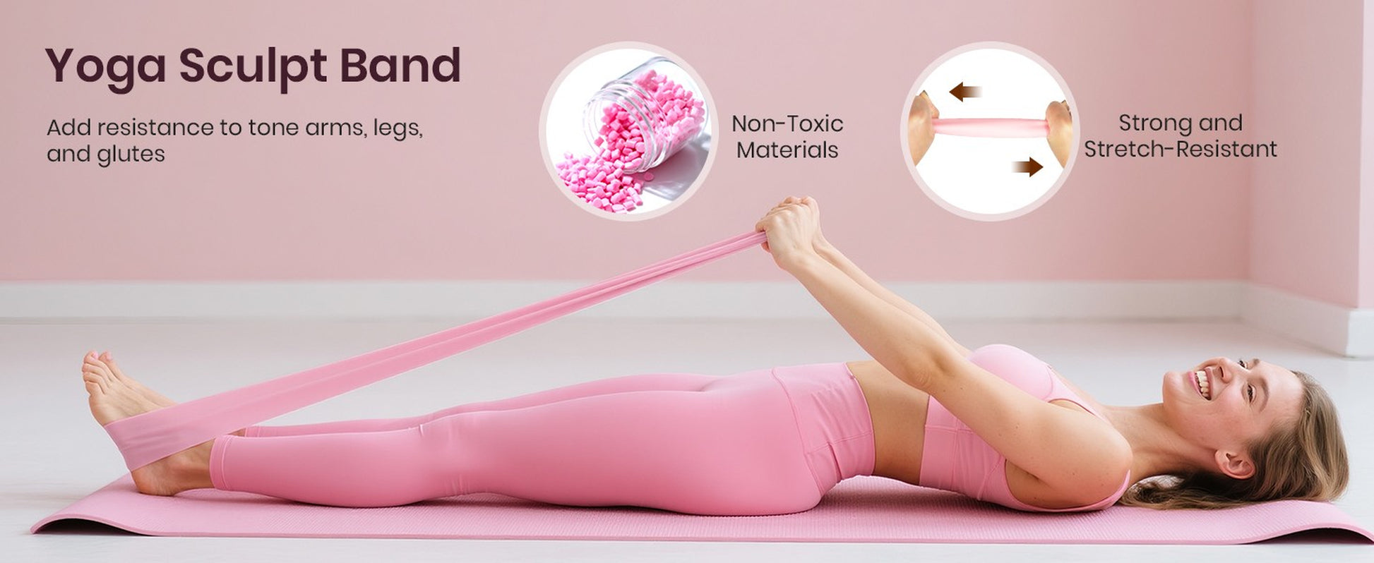 Pilates Ring Set for Women, Home Workout Pilates Equipment with Resistance