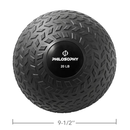 Slam Ball, 10-40 LB - Weighted Medicine Fitness Ball with Easy Grip Tread