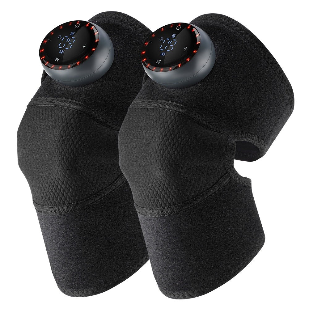 Electric Knee Massager Heated Vibration Joint Brace Therapy Shoulder Pain Relief