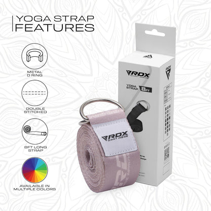 RDX Yoga Strap 8Ft D-Ring Buckle Stretching Pilates Flexibility Gym Workout