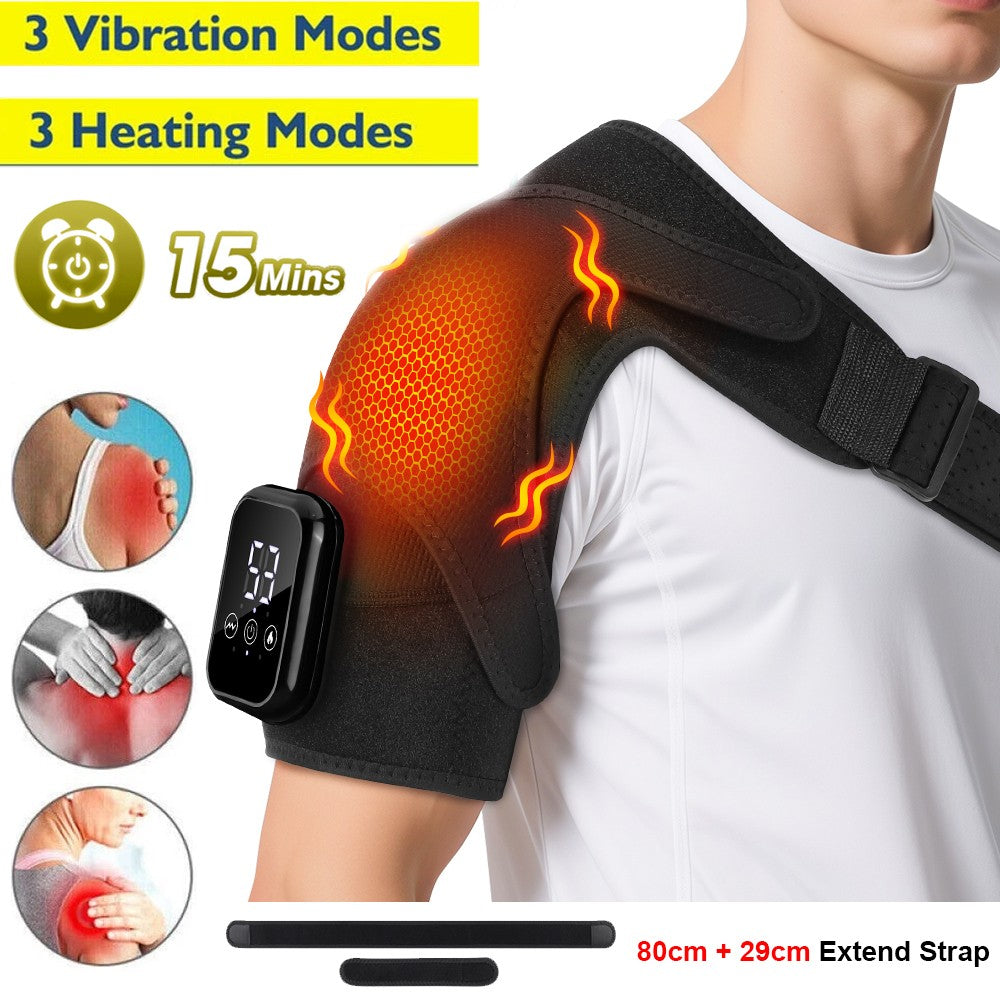 Electric Heated Vibration Knee Joint Brace Therapy Shoulder Massager Pain Relief