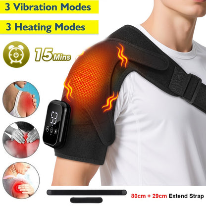 Electric Heated Vibration Knee Joint Brace Therapy Shoulder Massager Pain Relief