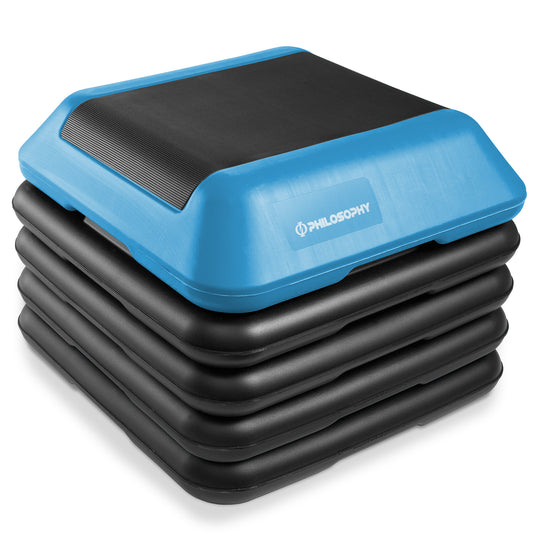 Aerobic Exercise Adjustable High Step Platform, 4 Risers Included