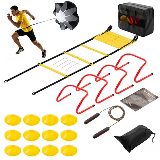 Gianna Agility Ladder Training Set with Speed Parachute, Hurdles, Cones, Jump Ro