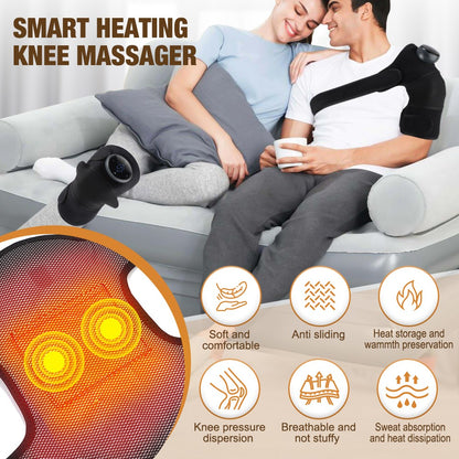 Electric Knee Massager Heated Vibration Joint Brace Therapy Shoulder Pain Relief