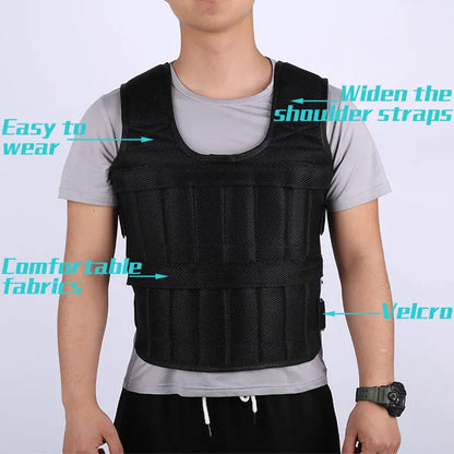 New 66 Lbs Adjustable Weighted Workout Weight Vest Fitness Training Waistcoat AA
