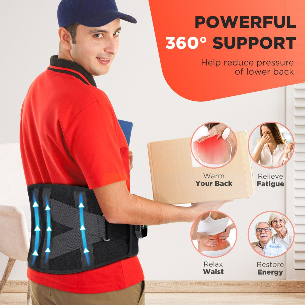 Red Light Therapy Belt Cordless 5000Mah Infrared Waist Wrap Vibration Back Pain