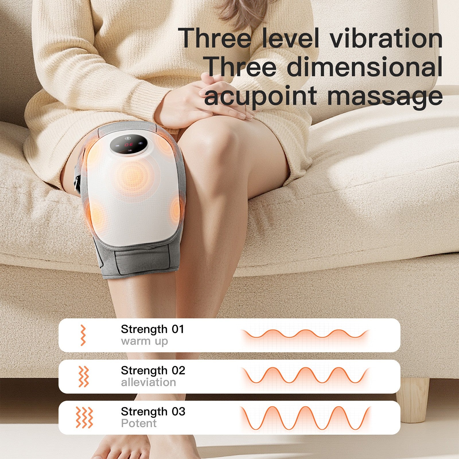 Heated Knee Pad Massager Warm Therapy Brace for Arthritis Joint Pain Care