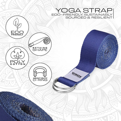 RDX Yoga Strap 8Ft D-Ring Buckle Stretching Pilates Flexibility Gym Workout