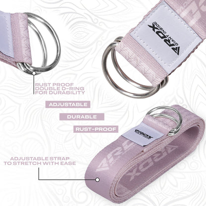 RDX Yoga Strap 8Ft D-Ring Buckle Stretching Pilates Flexibility Gym Workout