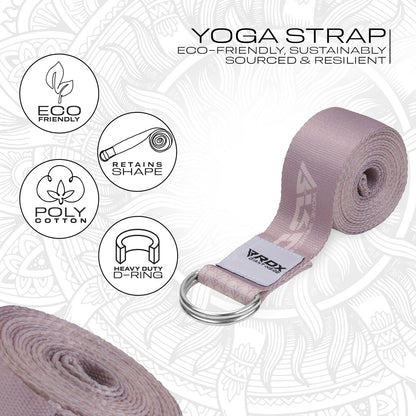 RDX Yoga Strap 8Ft D-Ring Buckle Stretching Pilates Flexibility Gym Workout