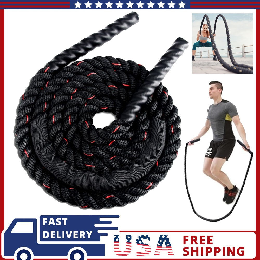 Heavy Jump Ropes for Fitness, Weighted Adult Skipping Rope Exercise Battle Ropes