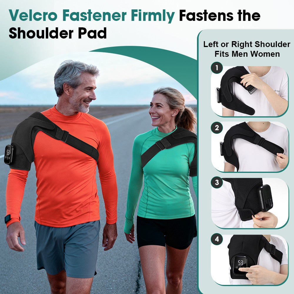 Electric Heated Vibration Knee Joint Brace Therapy Shoulder Massager Pain Relief