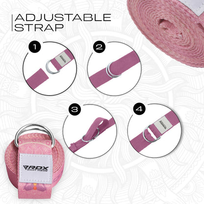 RDX Yoga Strap 8Ft D-Ring Buckle Stretching Pilates Flexibility Gym Workout