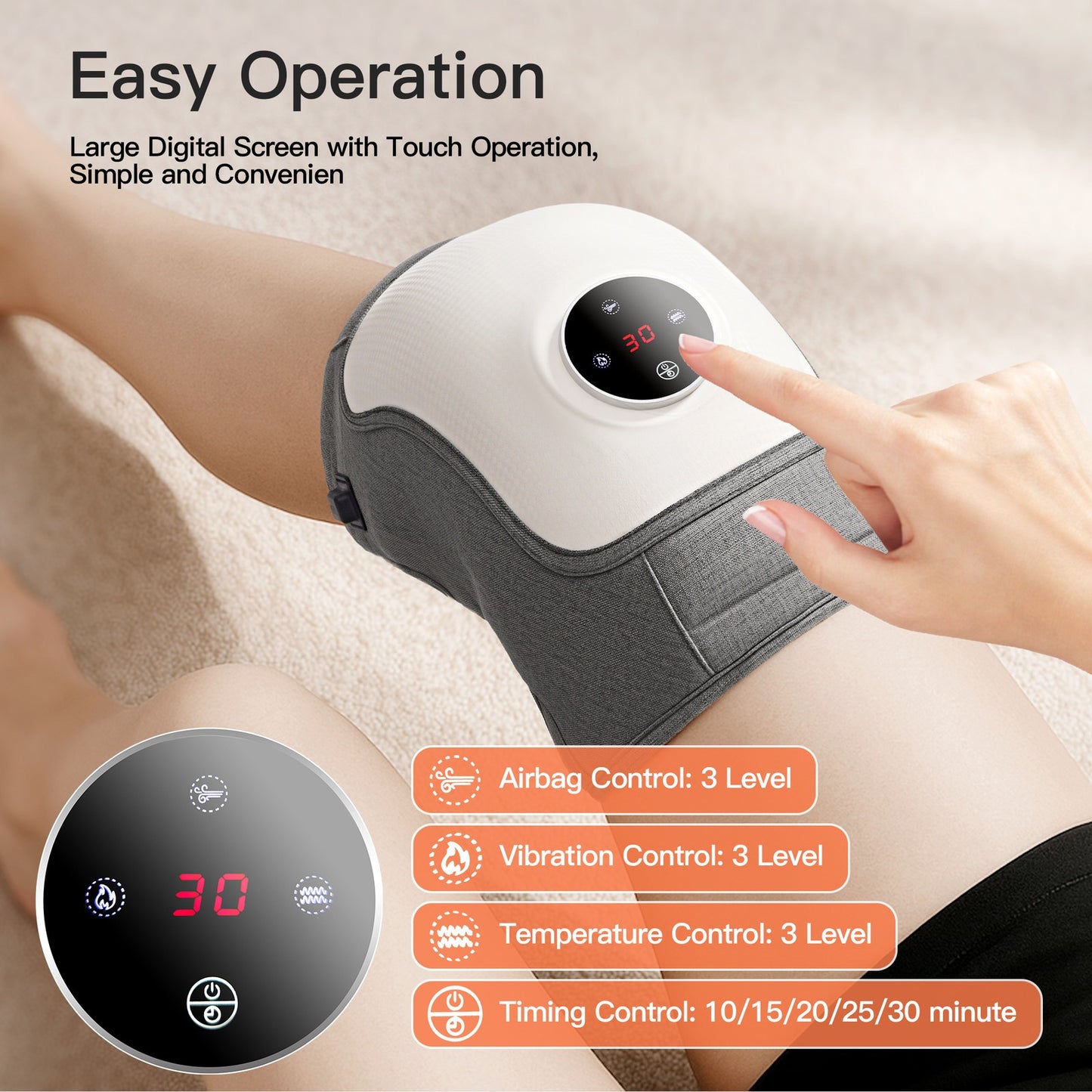 Heated Knee Pad Massager Warm Therapy Brace for Arthritis Joint Pain Care