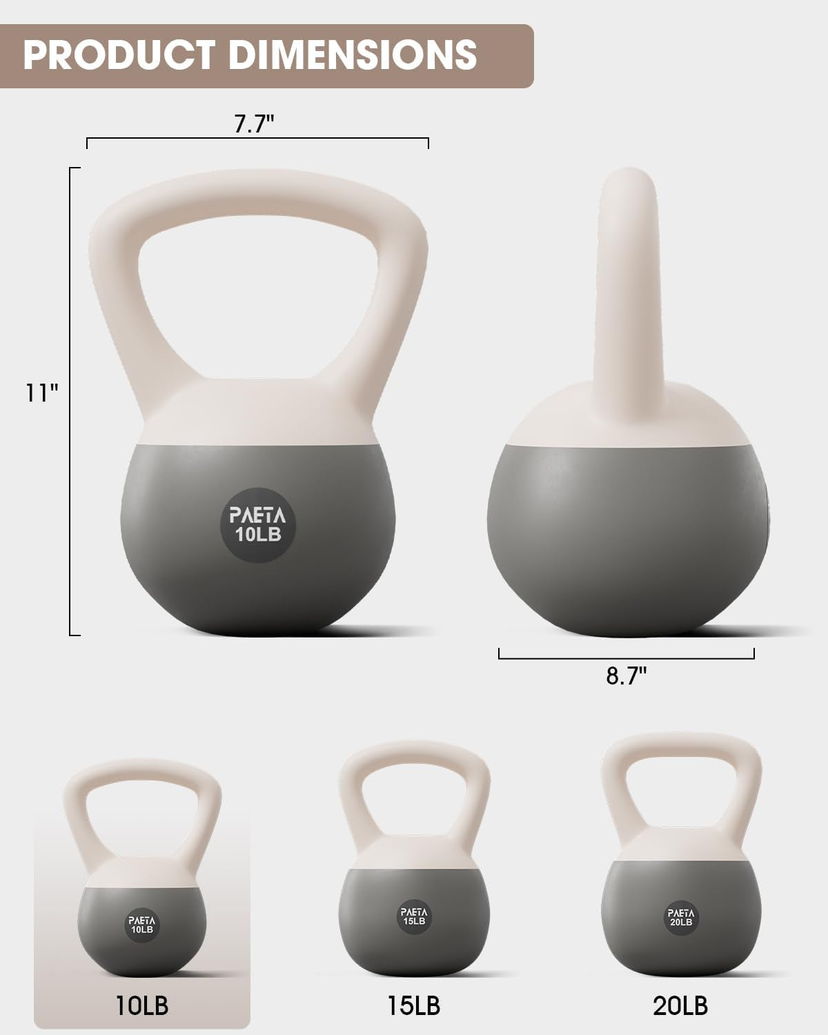 PAETA Soft Kettlebell for Home Fitness – Anti-Slip Grip & Wide Handle Design,Sof