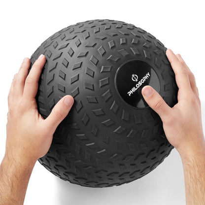 Slam Ball, 10-40 LB - Weighted Medicine Fitness Ball with Easy Grip Tread