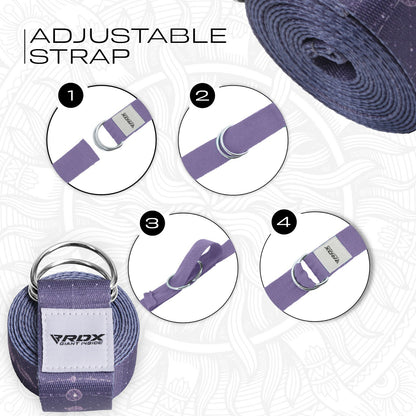RDX Yoga Strap 8Ft D-Ring Buckle Stretching Pilates Flexibility Gym Workout