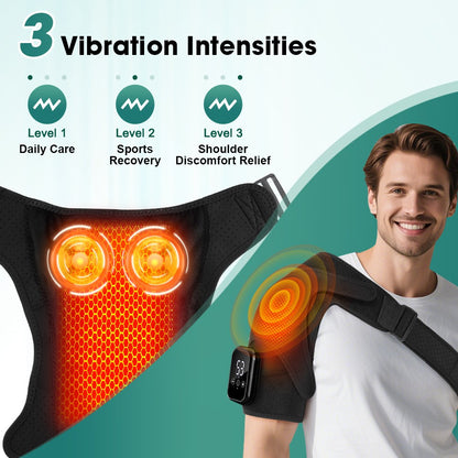 Electric Heated Vibration Knee Joint Brace Therapy Shoulder Massager Pain Relief