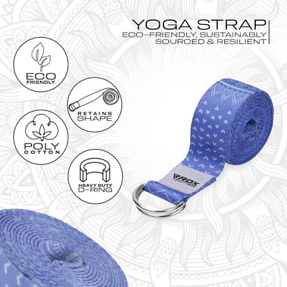 RDX Yoga Strap 8Ft D-Ring Buckle Stretching Pilates Flexibility Gym Workout